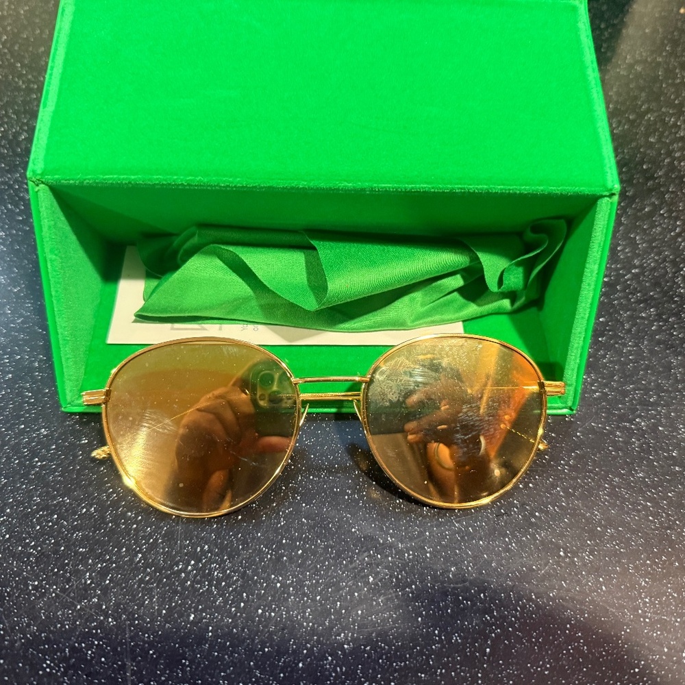 Unisex Bottega Veneta 57mm mirrored sunglasses